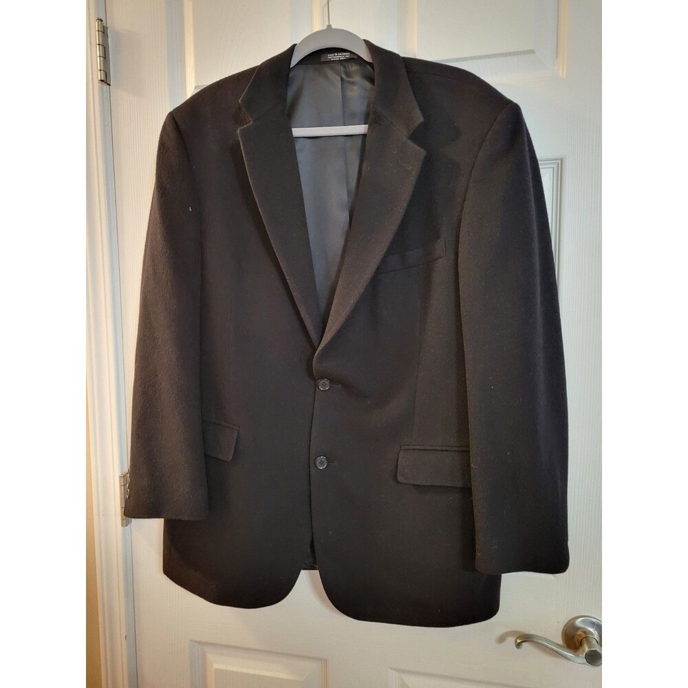 Andrew Fezza Black 100% Camel Hair Suit Jacket Size 42 R